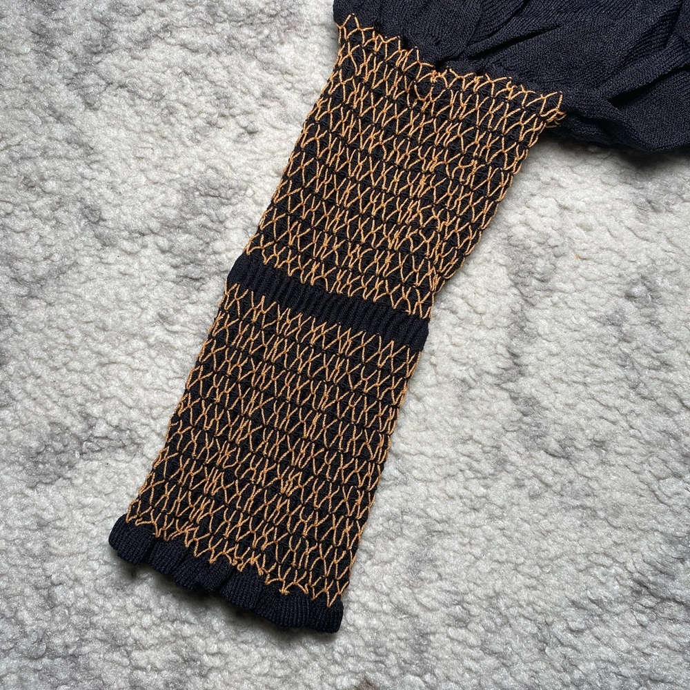 ZARA Black & Gold solid Spandex Dress  Sz M - Picture 2 of 9